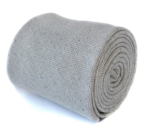 plain white herringbone tie