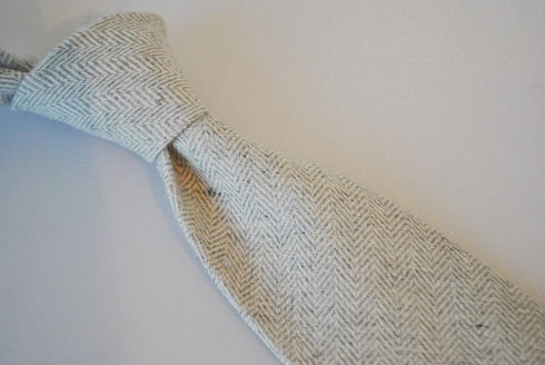 plain white herringbone tie
