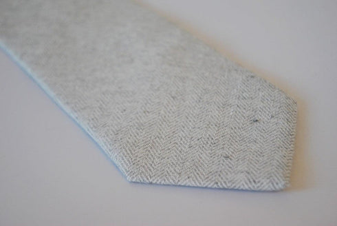 plain white herringbone tie