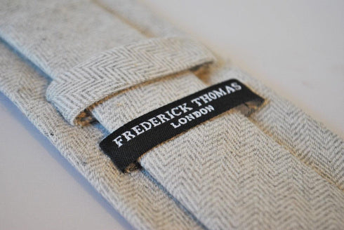 plain white herringbone tie