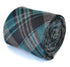 turquoise and grey check skinny tweed wool tie