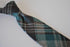turquoise and grey check skinny tweed wool tie