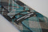 turquoise and grey check skinny tweed wool tie