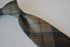 navy and brown check tweed slim wool tie