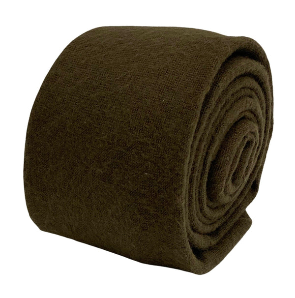 plain khaki army dark green wool tie