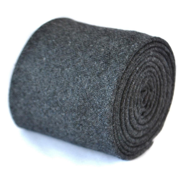 plain dark grey wool tie