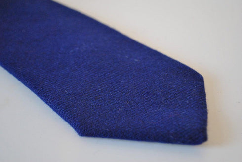 plain royal blue tweed tie with subtle sparkle