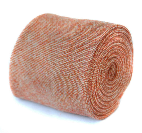 pale orange dark peach wool tweed tie
