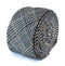 black, blue and grey check tweed skinny tie