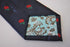 navy blue tie with red rose pattern