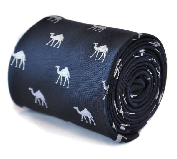navy tie with camel design