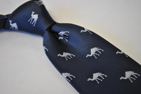 navy tie with camel design