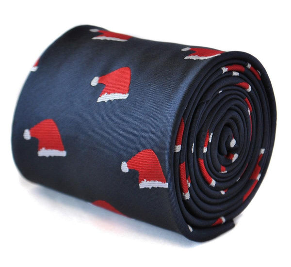 christmas range - navy tie with santa hat design