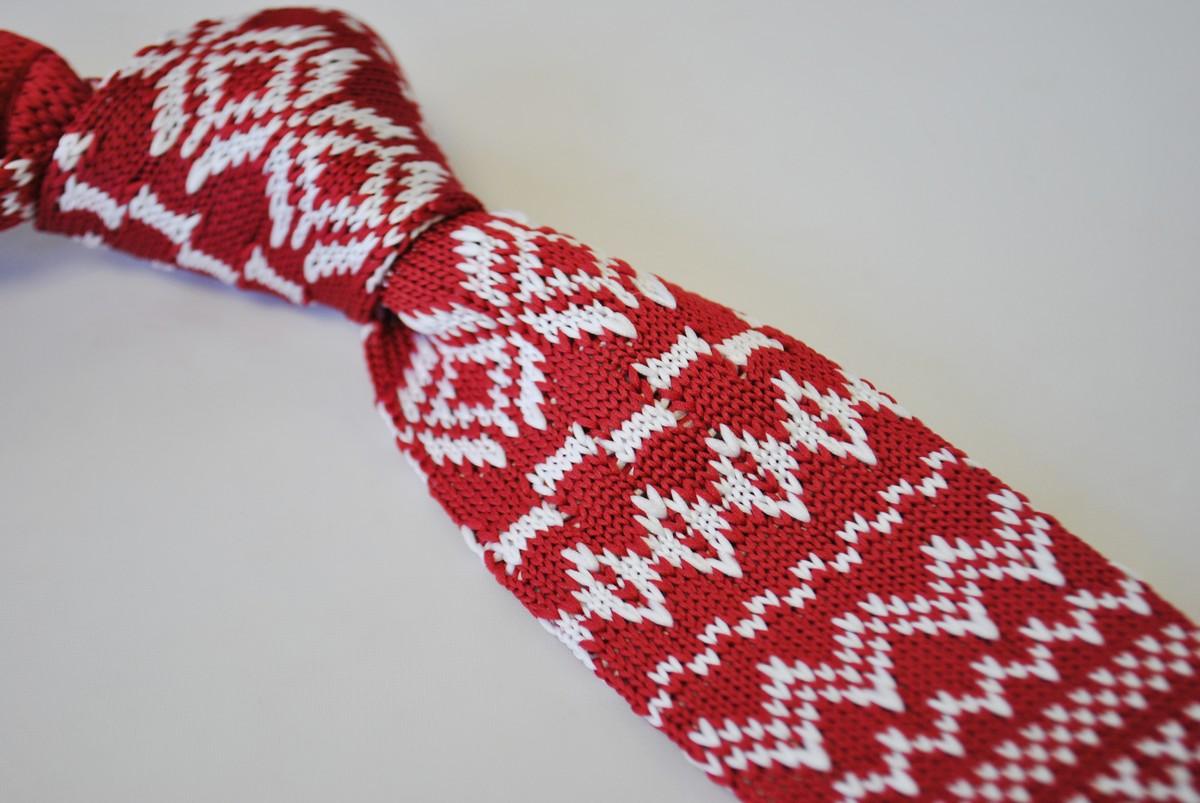 christmas range red jumper knitted christmas tie Frederick Thomas