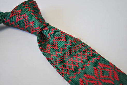 christmas range - green jumper knitted christmas tie