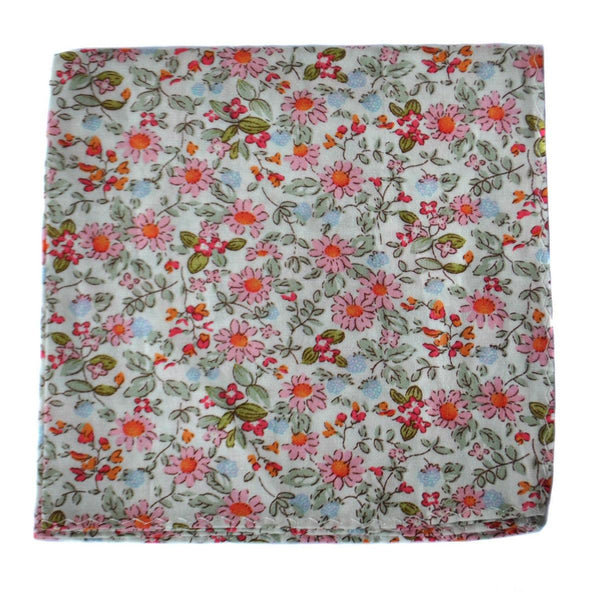 pink floral pocket square