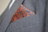 navy and orange paisley pocket square