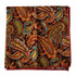 brown and orange paisley pocket square
