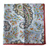 light blue, brown and yellow paisley pocket square