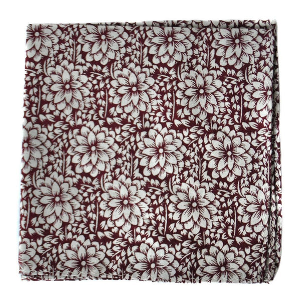 maroon floral pocket square