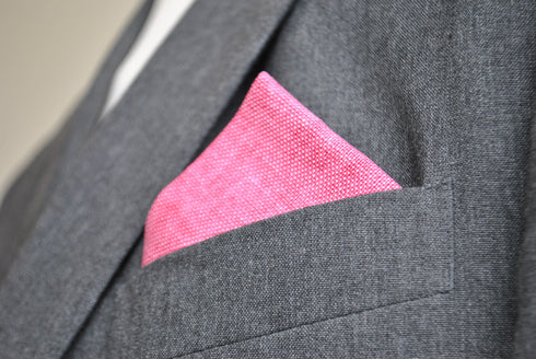 Dark Pink Linen Pocket Square