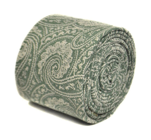 pale mint green paisley cotton tie