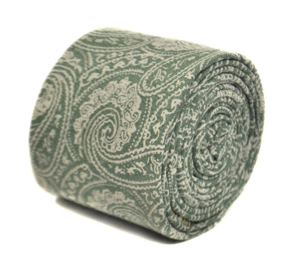 pale mint green paisley cotton tie