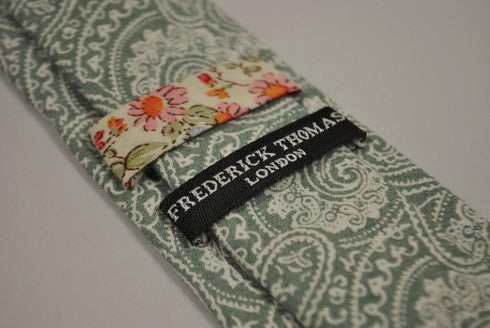 pale mint green paisley cotton tie