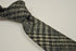 grey, black and navy check tweed wool skinny tie