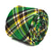green, yellow and white check tweed wool tie