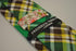 green, yellow and white check tweed wool tie