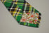 green, yellow and white check tweed wool tie