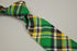 green, yellow and white check tweed wool tie