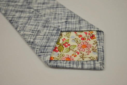 grey blue and white scratched design tie