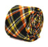 orange, yellow and navy check tweed wool tie