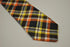 orange, yellow and navy check tweed wool tie