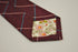 burgundy red tie with blue and cream check design