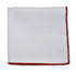 White Cotton Pocket Square with Red Edging