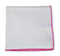 White Cotton Pocket Square with Pink Edging