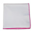 White Cotton Pocket Square with Pink Edging