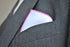 White Cotton Pocket Square with Pink Edging