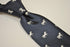 navy dark blue tie with thoroughbred horse silhouette design