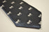 navy dark blue tie with thoroughbred horse silhouette design