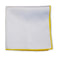White Cotton Pocket Square with Yellow Edging