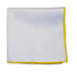 White Cotton Pocket Square with Yellow Edging