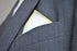 White Cotton Pocket Square with Yellow Edging