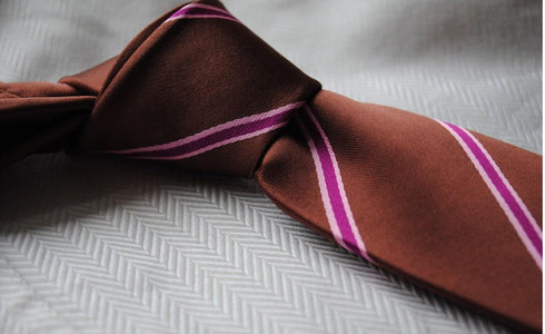 brown tie with pink stripes