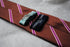 brown tie with pink stripes