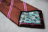 brown tie with pink stripes