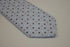 baby blue tie with brown, pink and white polka dots